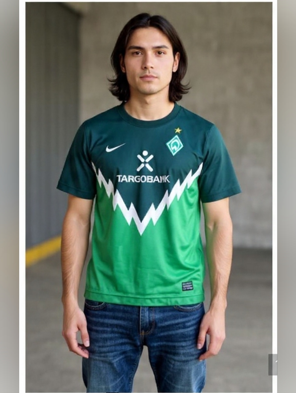 Nike Werder Bremen Soccer Jersey Youth XL (Adult XS) Green DriFit Official Shirt